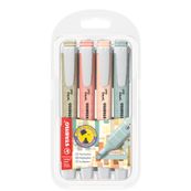 STABILO Swing cool NatureCOLORS - Pack de 4 surligneurs - couleurs assorties