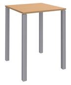 Table Lounge 4 pieds - L80xH105xP80 cm - Pied alu - plateau imitation hêtre