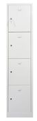 Vestiaire 1 colonne soit 4 cases monobloc - H180 x L30 x P50 cm - blanc