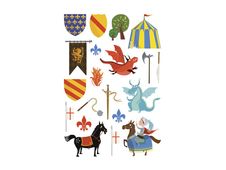 Maildor - 6 feuilles gommettes chevalier