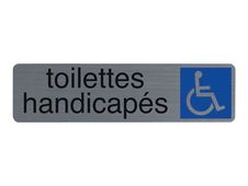 Exacompta teken - handicapped toilet - toilettes handicapés - 165 x 44 mm - opgeruwd aluminium