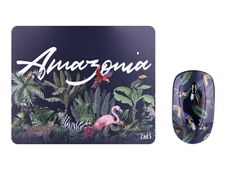 T'nB EXCLUSIV' AMAZONIA - muis - 2.4 GHz - zwart, groen - met AMAZONIA mouse pad