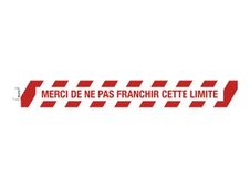 Exacompta teken - deze grens niet overschrijden - merci de ne pas franchir cette limite - 800 x 100 mm - PVC - wit, rood