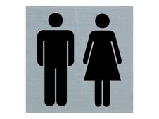 PICKUP Alulook - Teken - dames- / heren-wc - 80 x 80 mm - zelfklevend