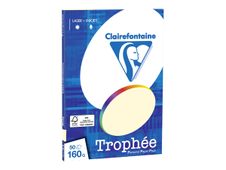 Clairefontaine Trophée - Papier couleur - A4 (210 x 297 mm) - 160 g/m² - Ramette de 50 feuilles - ivoire