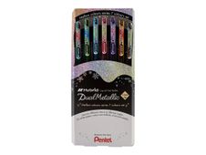 Pentel Hybrid Dual Metallic - 7 Rollers - couleurs métalliques assorties