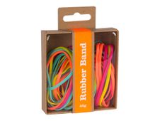 APLI Fluor Collection - rubberen banden - 25 g - Fuchsia, turquoiseblauw, fluor-geel, fluro orange - rubber