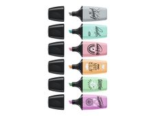 STABILO BOSS MINI Pastellove 2.0 - markeerstift - vleugje turkoois, poedergrijs, mat mauve, vleugje roze, abrikoossorbet, watermint (pak van 6)