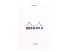 RHODIA N°12 - Notitieblok - geniet - 85 x 120 mm - 80 vellen / 160 pagina's - wit papier - van ruiten voorzien - harde kaft - witte hoes - karton