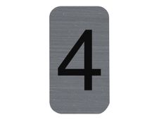 Exacompta teken - nummer - 4 - 25 x 44 mm - geborsteld aluminium