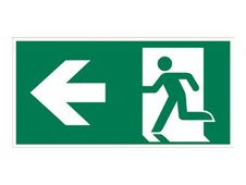 PICKUP - Teken - emergency exit left - richting - rechthoekig - 300 x 150 mm - polystyreen