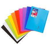 Clairefontaine Koverbook A4+ - Notitieboek - geniet - 240 x 320 mm - 48 vellen / 96 pagina's - Seyès - transparant, verkrijgbaar in verschillende kleuren - polypropyleen (PP)