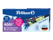 Pelikan 4001 - inktpatroon - koningsblauw (pak van 5)