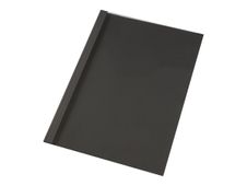 GBC LinenWeave - 100 couvertures à reliure thermique - tranche 3 mm - noir