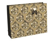 Clairefontaine - Sac cadeau kraft - holly noir et or - 37,3 cm x 11,8 cm x 27,5 cm