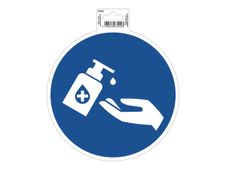 Exacompta teken - hand sanitizer - 200 x 200 mm - polyvinyl chloride (PVC) / vinyl - blauw