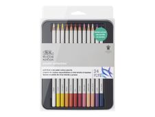 Winsor & Newton Studio Collection - 24 Crayons de couleur - boîte en métal - couleurs assorties