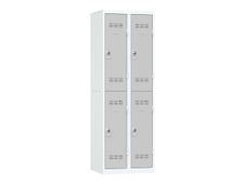 Vestiaire multicases - 2 colonnes - 4 portes - 180 x 60 x 50 cm - gris/gris