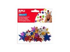 Apli - Sachet de gommettes en mousse - étoiles pailletées