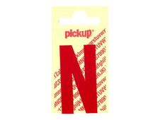 PICKUP LETTERING MONO Nobel - Zelfklevend etiket - voorgedrukt: N - glanzend rood