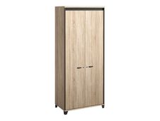 Armoire haute MAMBO - L80 x H187 x P46 - 2 portes - Chêne Sonoma/noir