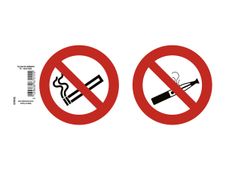 Exacompta teken - no smoking / no vaporing - 100 x 100 mm - polyvinyl chloride (PVC) / vinyl - rood (pak van 2)