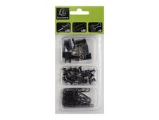 Exacompta Iderama - Kit de 58 attaches (pince-notes, trombones et punaises) - noir