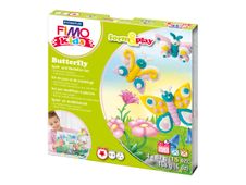 FIMO kids form&play Butterfly - Modeling dough play set - geel, turquoise, roze, witte glitter