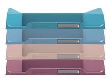 Exacompta Skandi - brieflade - voor A4 Plus -capaciteit: 500 vellen - zeeblauw, Rijpblauw, vleeskleurig, oudroze (pak van 4)