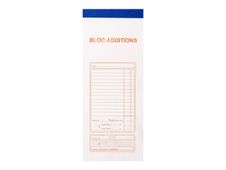 Exacompta - Bijvoegsels blok - 50 vellen - 96 x 230 mm - tweevoud - zonder kopieerblad - genummerd