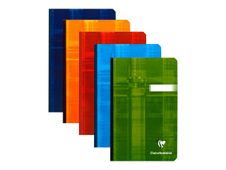 Clairefontaine A6+ - Notitieboek - bevestigd aan hoes - 110 x 170 mm - 96 vellen / 192 pagina's - wit papier - van ruiten voorzien - hoezen in verschillende kleuren - karton