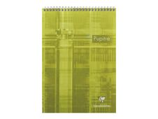 Clairefontaine Pupitre - Schrijfblok - met draad gebonden - A4 - 80 vellen / 160 pagina's - wit papier - van ruiten voorzien - verkrijgbaar in verschillende kleuren