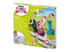 FIMO kids form&play Pony - Modeling dough play set - zwart, wit, roze, turquoise