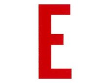 PICKUP LETTERING MONO Nobel - Zelfklevend etiket - voorgedrukt: E - glanzend rood