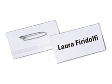 Durable - 50 Porte-badges de nom à épingle - 40 x 75 mm