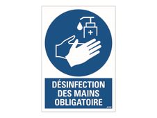 PICKUP teken - verplicht handen desinfecteren - dèsinfection des mains obligatoire - 230 x 330 mm - polystyreen