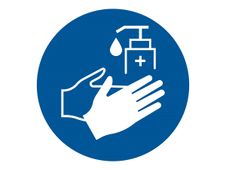 PICKUP teken - disinfect hands required - 150 mm (diameter) - vinyl
