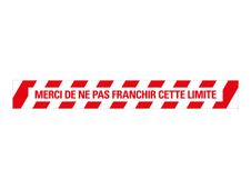 PICKUP teken - please don't cross this limit - merci de ne pas franchir cette limite - 800 x 100 mm - wit, rood