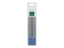 Exacompta teken - duwen - poussez - 165 x 44 mm - opgeruwd aluminium