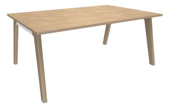 Burocean Woody Manager - Bureau - rechthoekig - licht eiken - wit basis