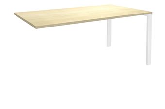 Bureau simple IRIS - L140 cm - Plan suivant - Pieds blanc - plateau imitation Erable