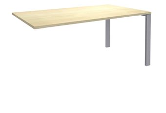 Bureau simple IRIS - L140 cm - Plan suivant - Pieds aluminium - plateau imitation Erable