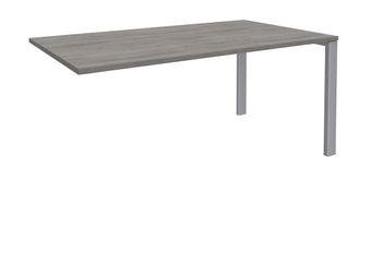 Bureau simple IRIS - L160 cm - Plan suivant - Pieds aluminium - plateau imitation Chêne gris
