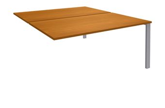Bureau Bench IRIS - L120 cm - Plan suivant - Pieds aluminium - plateau imitation Merisier