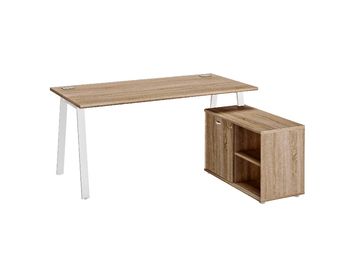 Bureau manager MAMBO avec retour droit - 160 cm - Chêne Sonoma/blanc