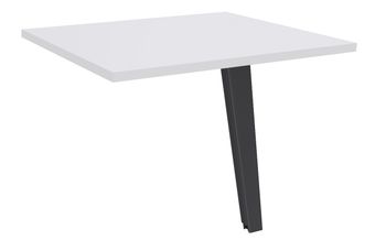 Retour direct pour bureau Steely - L80 - 1 Pied métal carbone - plateau blanc