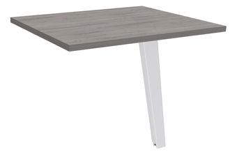 Retour direct pour bureau Steely - L80xP60 cm - plateau imitation chêne gris - pieds blanc