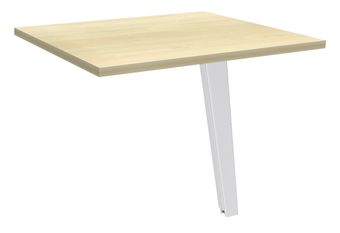Retour direct pour bureau Steely - L80 - 1 Pied métal blanc - plateau erable