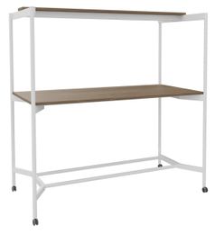 Burocean Elki - Tafel - mobiel - rechthoekig - walnoot - wit basis