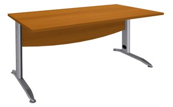 Bureau droit IDRA - L180 cm - Pieds alu - plateau imitation Merisier